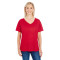 T-shirt Flowy pour femme à manches courtes et col en V en Triblend Fleck de Threadfast
