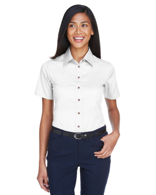 Chemise en twill pour femme Easy BlendMC à manches courtes avec anti-tache d Harriton